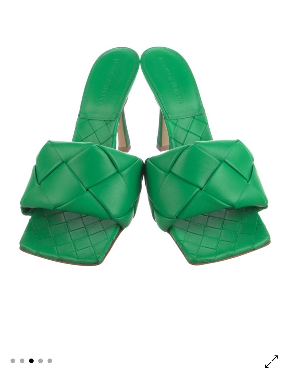 Bottega Veneta Grass Green Woven Intrecciato Leather Mules 37.5 7.5